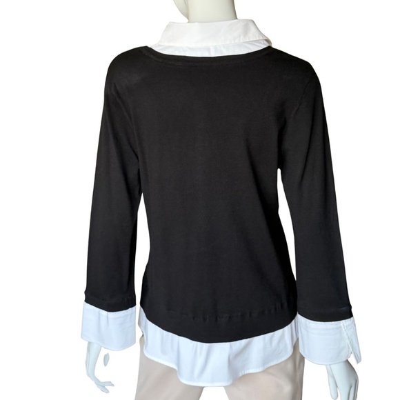 White House Black Market Layered Argyle Sweater Size Medium - Picture 2 of 5